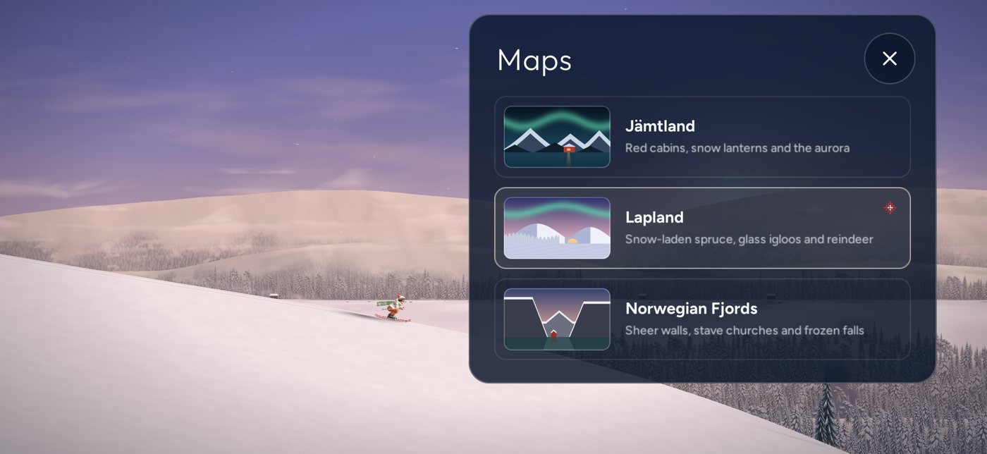 The maps sheet listing three landscapes