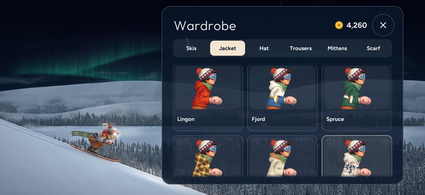The wardrobe, showing knitted jackets